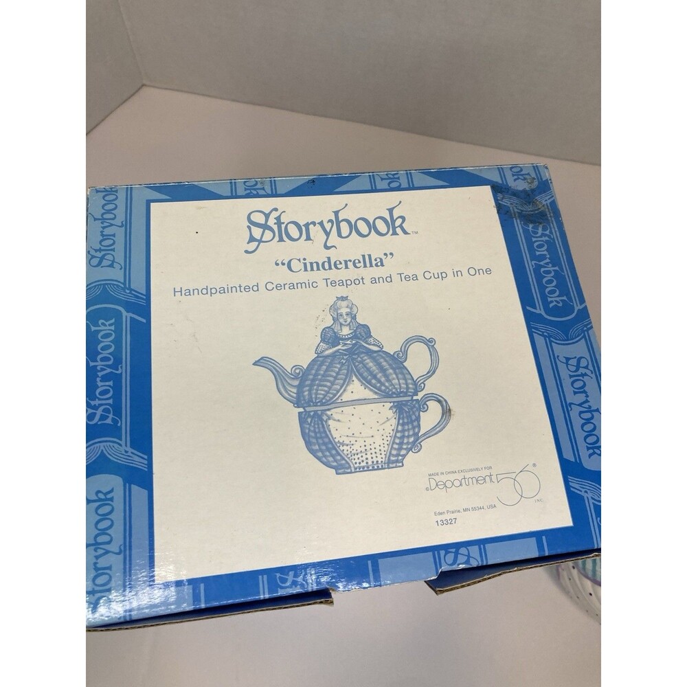 Retired Dept 56 Cinderella Storybook Ceramic Tea Pot And Cup In One 13327 W/Box - Picture 9 of 9